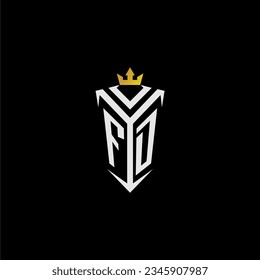 FD monogram logo initial for shield  crown style design