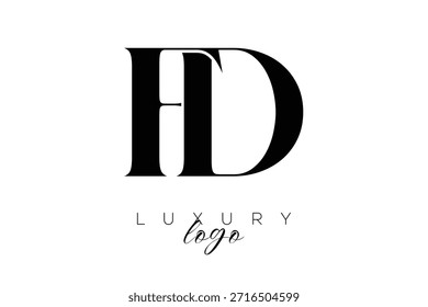 Logotipo de la tipografía del monograma de la letra de FD Serif para la identidad elegante de la marca de Premium