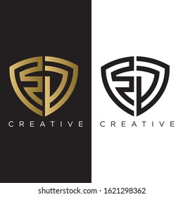 FD SHIELD logo design vector, shield design series