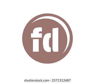 FD sport emblem or team logotype. Ball logo with a combination of Initial letter F and D for balls shop, sports company, training, club badge. Vector illustration.