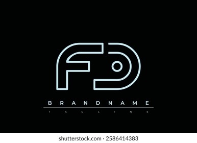 FD Technology Letter Logo Template. This tech letter logo is a graphic mark that uses letters to represent a technology company.