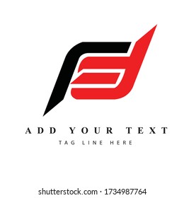 FD text logo design & Illustration vector art 