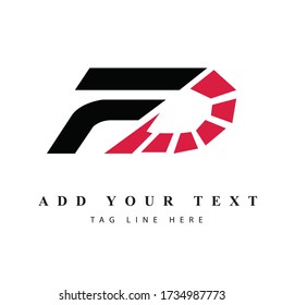 Diseño de logotipo de texto para FD e ilustración de vectores 