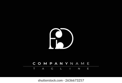 FD Typography Logo Design. Stylish monogram design depiction featuring the letters F and D combined in an artistic signature style, delivering a unique and creative visual representation.
