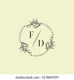 FD wedding initial logo letters in high quality professional design that will print well across any print media