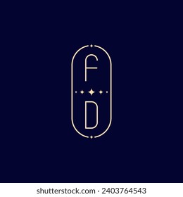 FD wedding lie monogram with high quality professional design that will print well across any print media