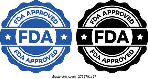 FDA Approved Badge Icon – Certification Seal for Compliance and Safety