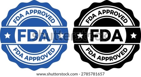 FDA Approved Badge Icon – Certification Seal for Compliance and Safety