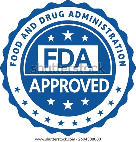 FDA Approved Badge Logo – Blue Seal Design for Medical and Product Packaging