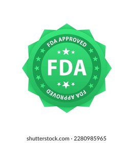 FDA approved banner design over a white background. Sticker, label. Vector illustration