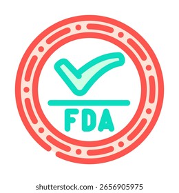 ícone de cor aprovado pelo fda vetor. sinal aprovado pelo fda. ilustração de símbolo isolado