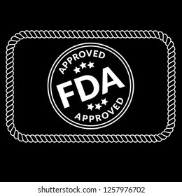 FDA Approved Emblem, Label, Badge, Logo, Seal.