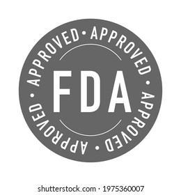 FDA Approved (Food and Drug Administration) icon on white background. Vector