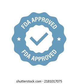 FDA Approved. Food And Drug Administration Icon, Symbol, Label, Badge, Logo, Seal. Vector