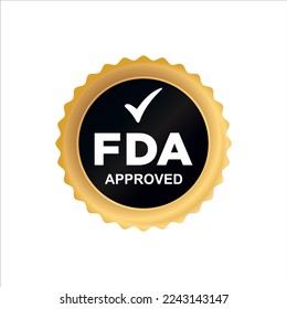 FDA Approved icon elegant golden color vector illustration