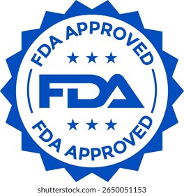 FDA Approved Icon – Official Food and Drug Administration Seal, Badge, Symbol, and Label Vector