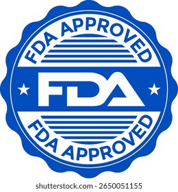 FDA Approved Icon – Official Food and Drug Administration Seal, Badge, Symbol, and Label Vector