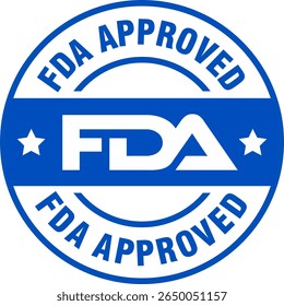 FDA Approved Icon – Official Food and Drug Administration Seal, Badge, Symbol, and Label Vector