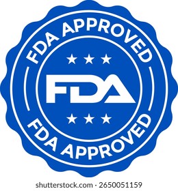 FDA Approved Icon – Official Food and Drug Administration Seal, Badge, Symbol, and Label Vector