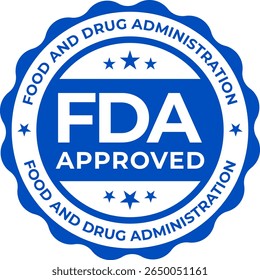 FDA Approved Icon – Official Food and Drug Administration Seal, Badge, Symbol, and Label Vector