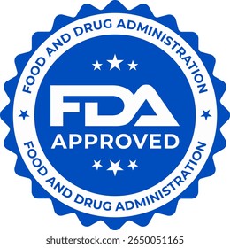 FDA Approved Icon – Official Food and Drug Administration Seal, Badge, Symbol, and Label Vector