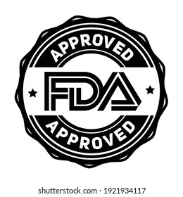 FDA Approved. Label, Badge, Logo, Seal, Approved. Stamp With Text Fda Approved. Food And Drug Administration
