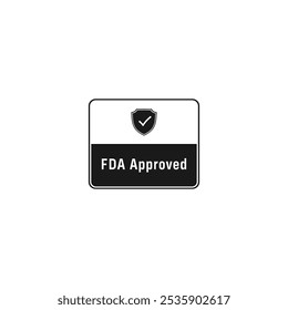 Vector de etiqueta aprobado por la FDA para el elemento de diseño del producto. Logotipo aprobado por la FDA para el elemento de diseño de embalaje.