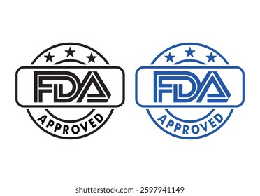 FDA approved logo vector stamp template illustration