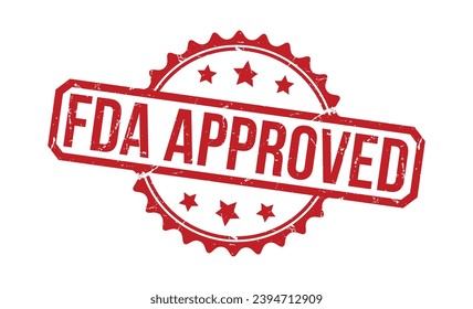 FDA Approved Red Rubber Stamp vector design.