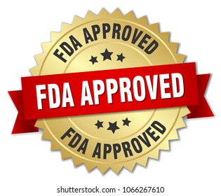 Fda Approved Round Isolated Gold Badge