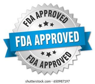 fda approved round isolated silver badge