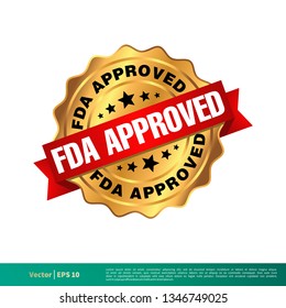 FDA Approved Seal Badge Vector Template Illustration Design. Vector EPS 10.