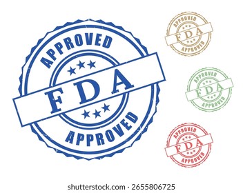 FDA Approved Seal Bundle, Outline and Grunge Stamp Design in Various Colors
