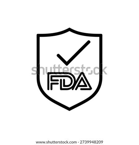 Fda approved shield, check mark, government agency