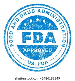 FDA Approved stamp, Food and Drug Administration endorsement, quality symbol, vector