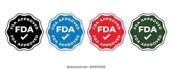 Conjunto de ícones de carimbo aprovado pelo FDA