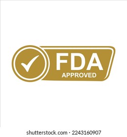 fda approved stamp on white background. Sign, label, sticker.