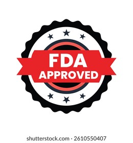 FDA Approved Stamp Sticker Icon Vector Design
