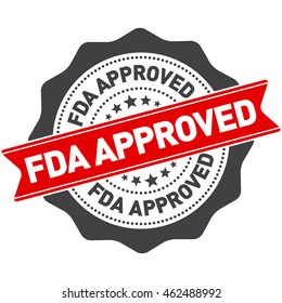 FDA Approved Stamp Vector Over a White Background