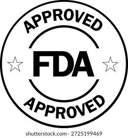 FDA approved sticker stamp icon 