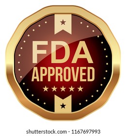 FDA Approved. Vector Badge.