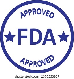Fda approved vector icon illustration in bue colour