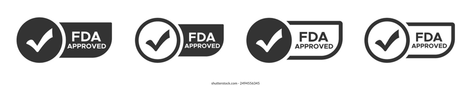 Von der FDA zugelassene Vektorsymbole. Food and Drug Administration Stempel, Symbol, Symbol