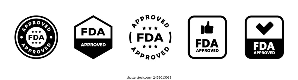FDA Approved - vector signs for product packaging labels.