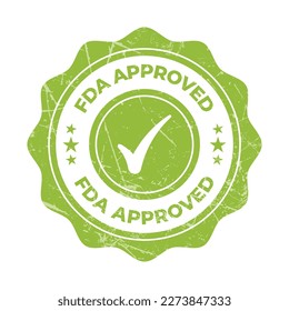 fda aprroved label, stamp, badge, seal, sticker, tag, vector, food and drug administration badge 3d with grunge effect