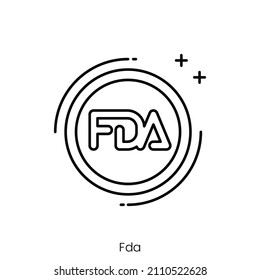 Fda Icon. Outline Style Icon Design Isolated On White Background