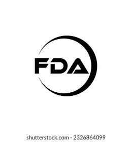 Diseño del logotipo de la carta de la FDA en ilustración. Logo vector, diseños de caligrafía para logotipo, afiche, invitación, etc.