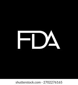 FDA logo icon isolated on black background