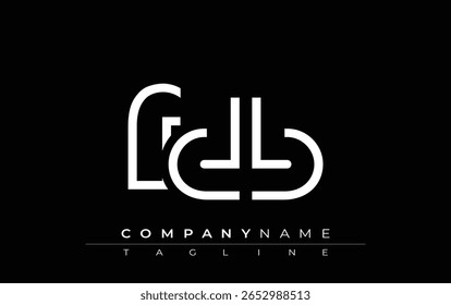Diseño de carta abstracta FDB. Diseño moderno del logotipo del negocio con tipografía Abstractas y estilo contemporáneo