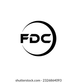 FDC letter logo design in illustration. Vector logo, calligraphy designs for logo, Poster, Invitation, etc.